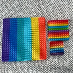 🌈 Jumbo Pop It Fidget Toy Rainbow Sensory Mat 441 Pop Its • Rainbow Bundle